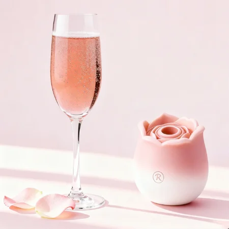 Air pulse type pink ultra-quiet rose toy