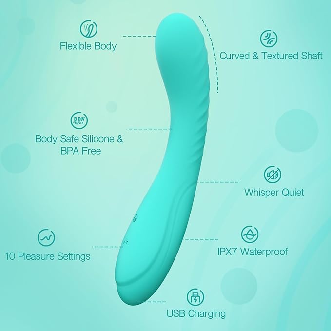 Curved Silicone G-Spot Vibrator – Ergonomic Textured Personal Massager - Image 2